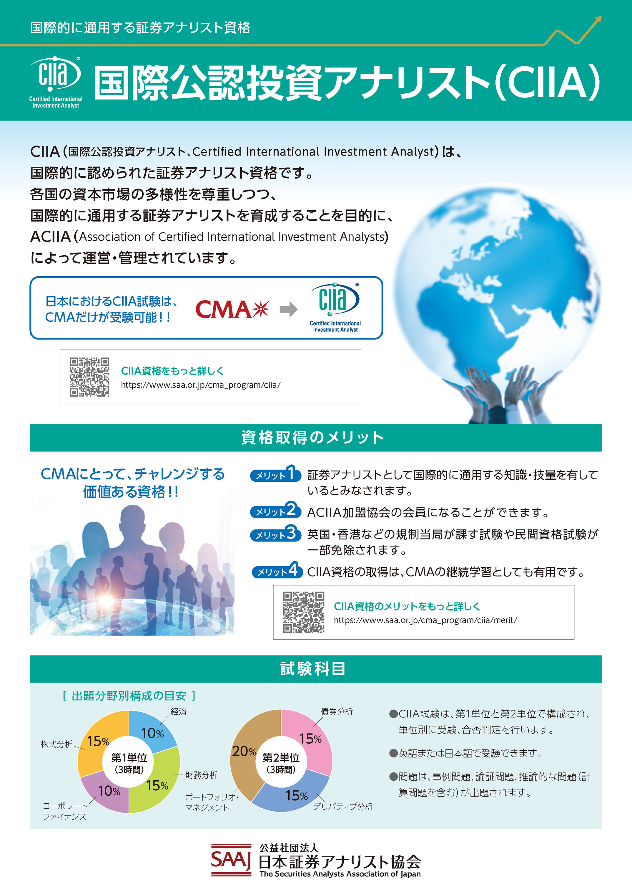 国際公認投資アナリスト（CIIA）リーフレット